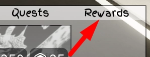Click 'Rewards' inside the shop menu